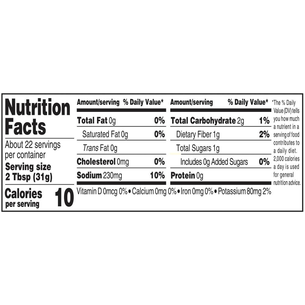 Nutrition facts