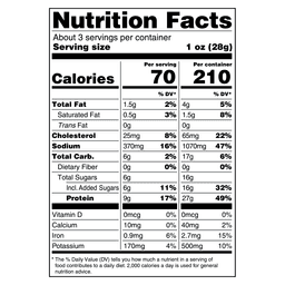 Nutrition facts