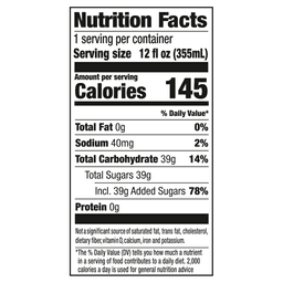 Nutrition facts