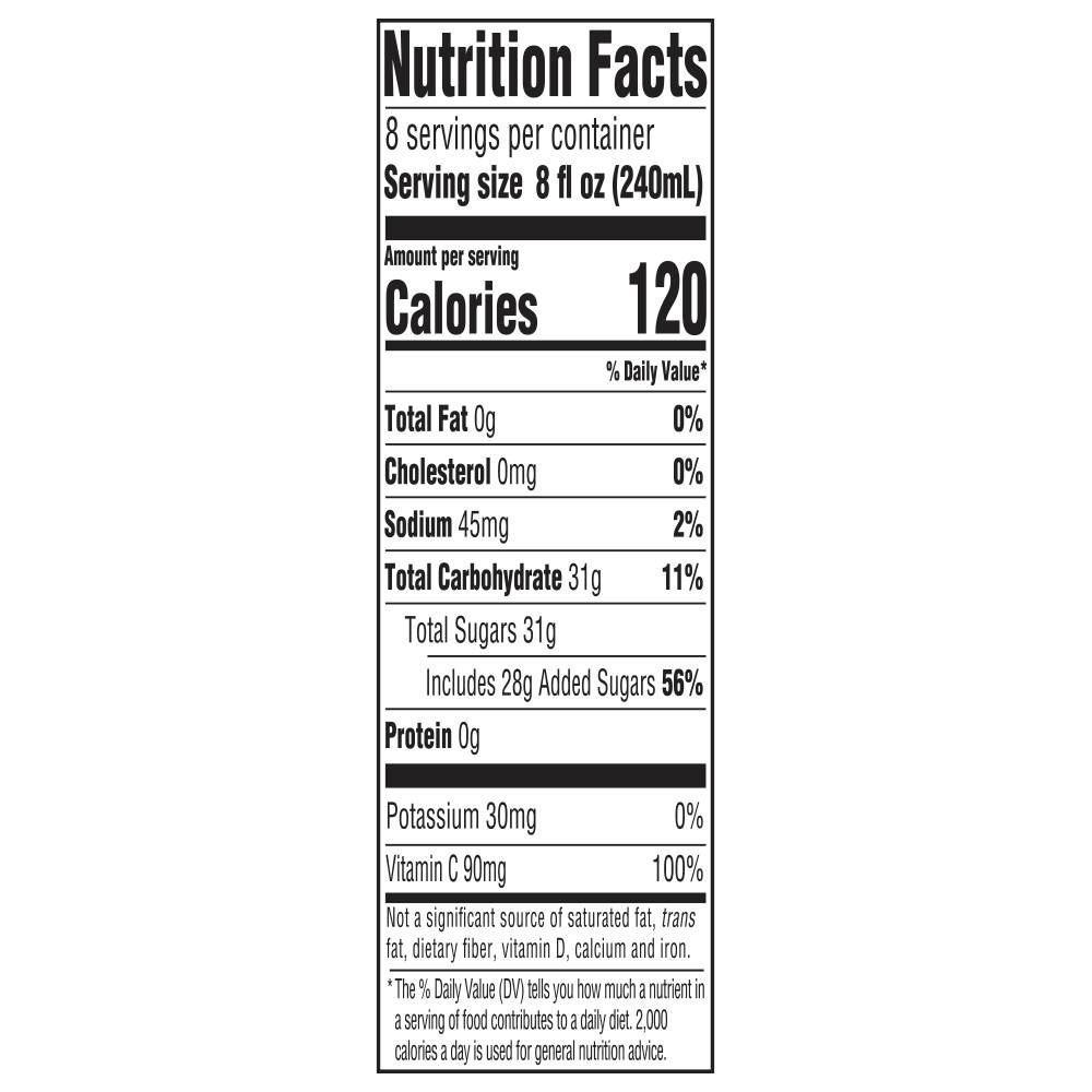 Nutrition facts