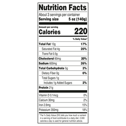 Nutrition facts