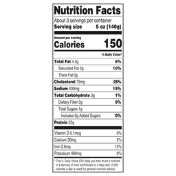 Nutrition facts