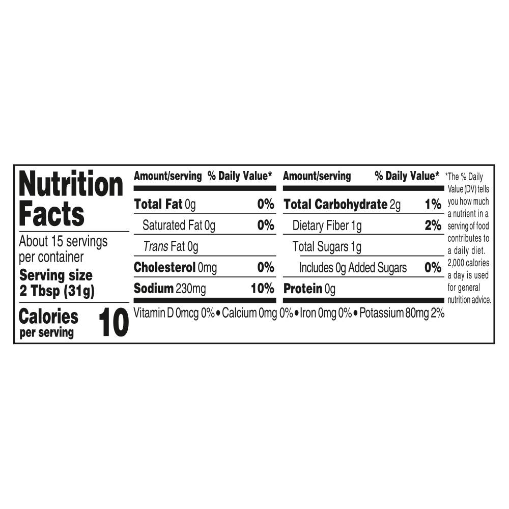 Nutrition facts